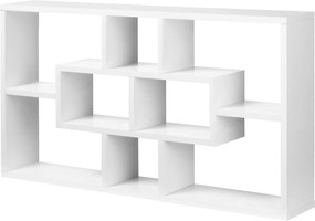 HOMCOM Dekoratív Fali Polc 8 Polcból Álló Polcok CD-khez 85x14.5x47.5cm 20kg Teherbírással Fa | Aosom