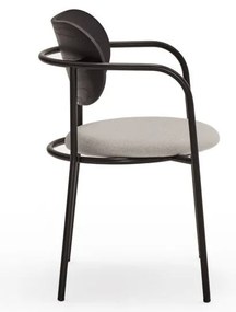 Fekete-szürke étkezőszék kőrisfa dekorral Eclipse - Teulat