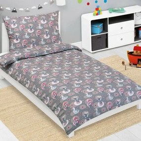 Bellatex Gyermek pamut ágynemét Junior Unicorn,hattyú szürke, 140 x 200 cm, 70 x 90 cm