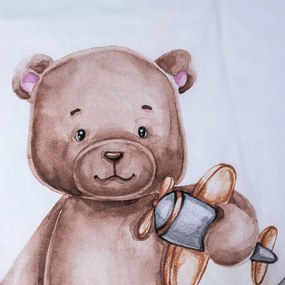 Pamut gyerek ágyneműhuzat babaágyhoz 100x135 cm Medvídek "Plane" – Jerry Fabrics