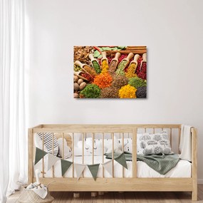Üveg kép - Fűszerek a világ minden tájáról (70x50 cm)
