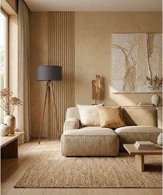 Fekete-barna állólámpa textil búrával (magasság 153 cm) Tripod – Opviq lights