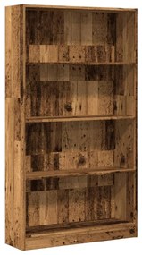 antik fa színű szerelt fa könyvespolc 80 x 24 x 143 cm