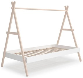 Fehér-natúr színű házikó alakú borovi fenyő gyerekágy 90x200 cm Trufa – Marckeric