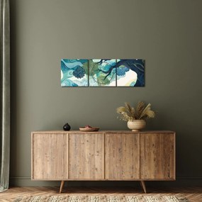 Kép – Az életfa zöld lombkoronája (órával) (90x30 cm)