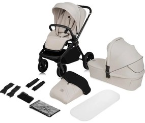 Lionelo - MIKA PLUS 2 az 1-ben kombinált babakocsi, bézs homok