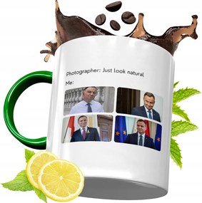 Zöld Bögre Andrzej Duda Elnök Ajándék Nyomtatott Fotóval