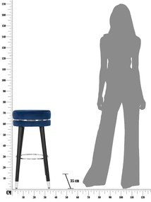 Kék kárpitozott bárszék (ülésmagasság 74 cm) Paris – Mauro Ferretti