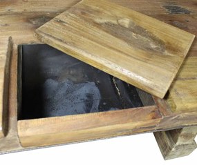 Vegyes újrahasznosított fa dohányzóasztal 90 x 50 x 35 cm