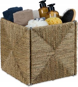 Tároló kosár négyszögletes tengerifűből praktikus dekoratív