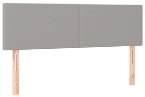világosszürke szövet rugós és LED-es ágy matraccal 140x190 cm