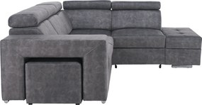 Ülőgarnitúra, szürke, jobbos, MALAGA