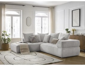 Világosszürke zsenília sarokkanapé (bal oldali-L alakú) Whesley – Bobochic Paris