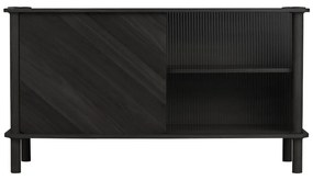 Fekete tölgyfa tálalószekrény tolóajtóval 135x73,5x48 cm Italic – UMAGE