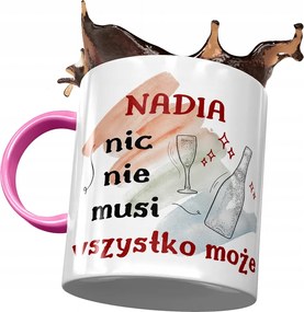 Rózsaszín Bögre Nadia Feleség Barátnő Ajándék Nyomtatott Fotóval