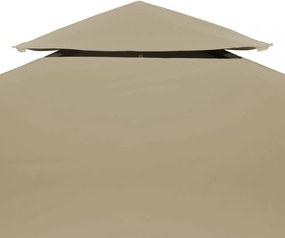 tópszínű kétszintes pavilon tetőponyva 310 g/m² 4 x 3 m