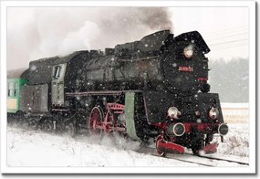 Poszterek keretben 60x40 Vonat Ol49-59 télen