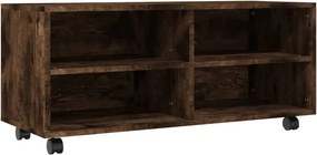 vidaXL füstös tölgy színű szerelt fa TV-szekrény görgőkkel 90x35x35 cm