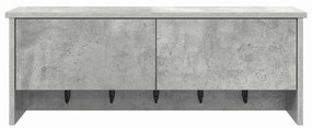 Fali Kabáthorog polcokkal Beton szürke 80 x 20 x 30 cm Faanyag