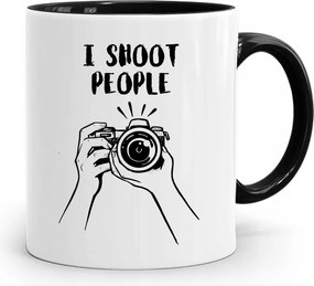 Fekete Bögre Fotósnak És Shoot People Ajándék fényképes nyomtatással