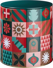 COOKIE JAR fém tárolódoboz piros-zöld, Ø13,5 cm