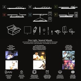 Eglo 32734 - LED RGBW dimmelhető felületre szerelhető panel SALOBRENA-C 34W/230V fehér+ távirányító