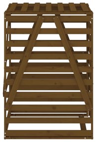 mézbarna tömör fenyőfa szemeteskuka tároló 84x90x128,5 cm