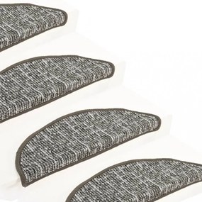 15 db antracitszürke lépcsőszőnyeg 56x17x3 cm