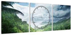 Kép - Seychelle-szigetek, dzsungel (órával) (90x30 cm)