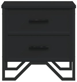 2 db fekete szerelt fa éjjeliszekrény 40 x 41 x 40 cm