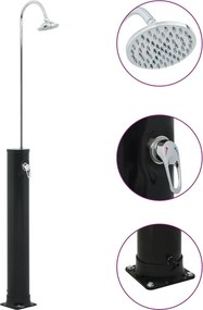 vidaXL fekete szolárzuhany 214 cm 20 L
