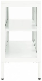fehér acél és üveg tálalószekrény 105 x 35 x 70 cm