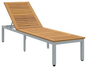 Nyugágy Szürke 200x55x35 cm Tömör Akáciából