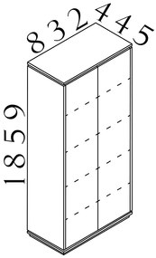 Creator magas szekrény 83,2 x 44,5 x 185,9 cm, fehér / antracit