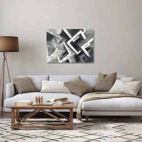 Absztrakt kép kocka (üvegen) (70x50 cm)