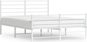 vidaXL fehér fém ágykeret fej- és lábtámlával 160x200 cm