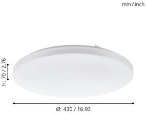 Eglo 97873 - LED Mennyezeti lámpa FRANIA LED/33,5W/230V
