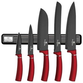5 db-os kés készlet + mágneses tartó, Berlinger Haus, Burgundy, rozsdamentes acél