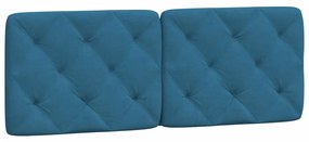 kék bársony fejtámla párna 120 cm