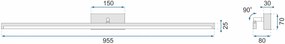 LED FÜRDŐLÁMPA TÜKÖR fölötti Rea 20W 100cm APP376-1W white