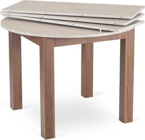 Modern bővíthető étkezőasztal JAMES 103–223 cm travertin dió Nicea