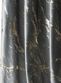 Szalagfüggöny Marma 140x250 világosszürke, arany nyomott mintával