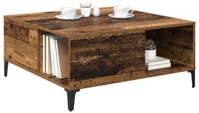 vidaXL Dohányzóasztal Öreg fa 80 x 80 x 36,5 cm Faanyag