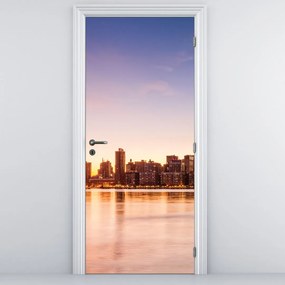 Fotótapéta ajtóra - Város naplementekor (95x205cm)
