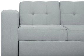 Világosszürke Dekoratív Ágyneműtartós Kanapéágy Ottománnal FALSTER Beliani