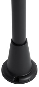 Kültéri állólámpa fekete bordázott üveggel 100 cm IP44 - Charlois bordázott