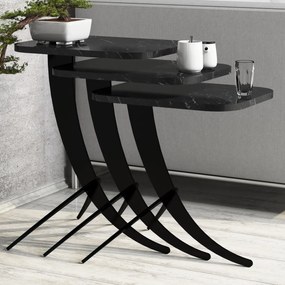 Pion Black Marble tárolóasztal, 3 db