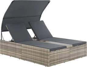 Juskys Syros kerti rattan ágy - szürke