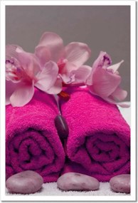 Poszterek keretben 40x60 Lila törölköző Virág