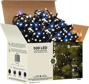 Led-es Kültéri Karácsonyfa Lámpa Hideg Fehér Flash 500 Led 41,5m